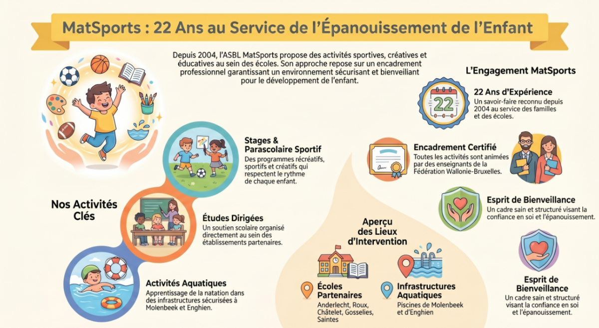 Infographie de présentation de l'ASBL MatSports
